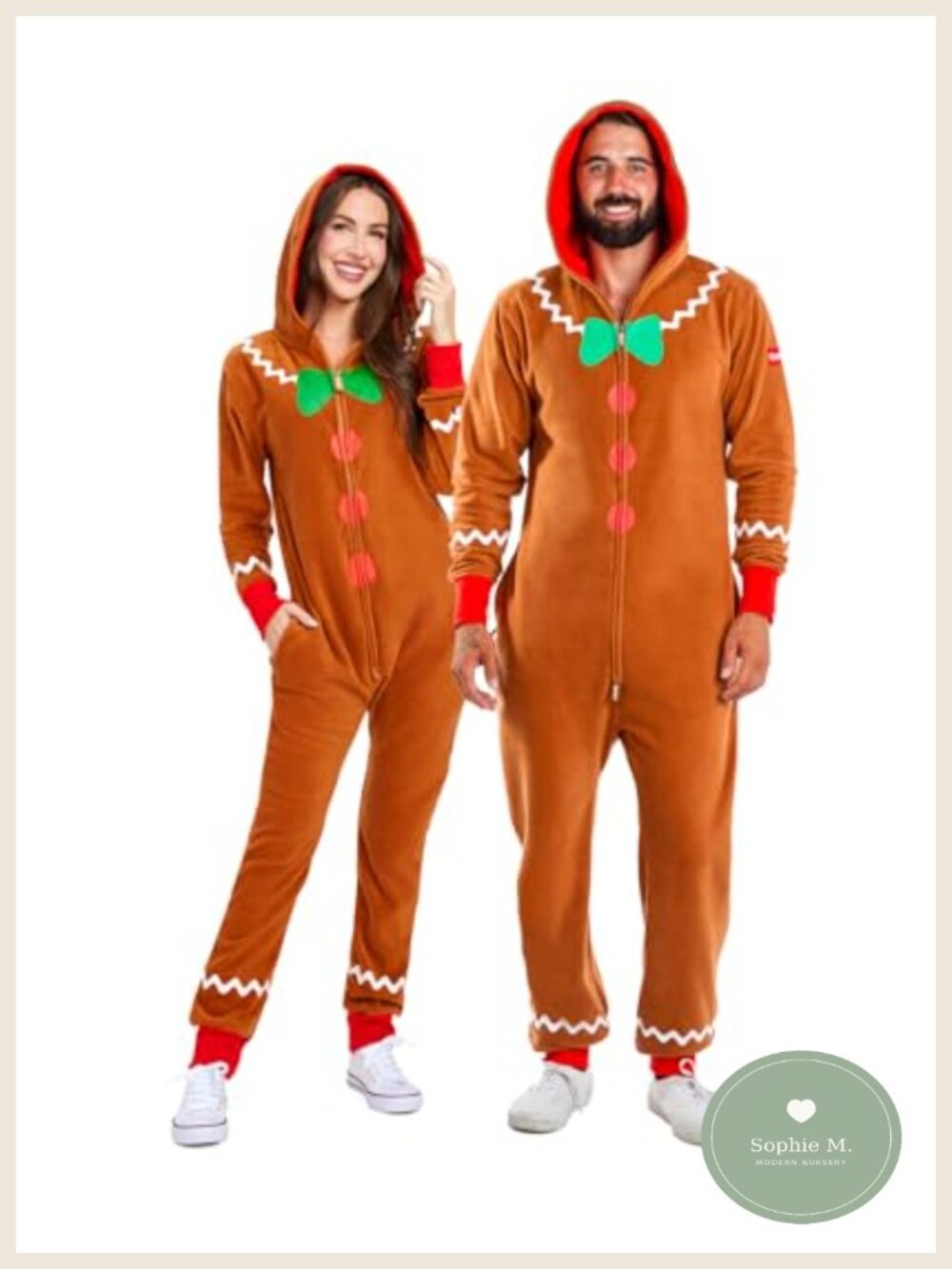 Christmas Onesie Adult Unisex Matching Holiday Jumpsuit with Pockets